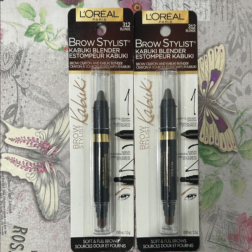 2X L'Oreal Brow Stylist Kabuki Blender #312 Blonde
